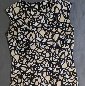 ALYX sleeveless dress Sz 6 fit and‎ flare black tan abstract